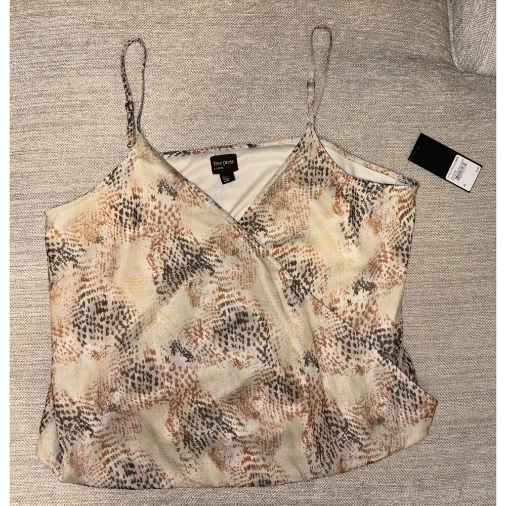 •Free Press• Printed Wrap-front Tank Top